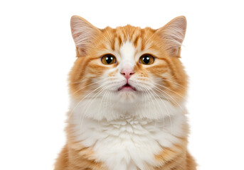 Obraz premium Cute Ginger Cat Pet Portrait with Transparent Background Isolated Cutout