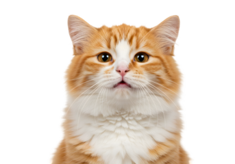 Cute Ginger Cat Pet Portrait with Transparent Background Isolated Cutout