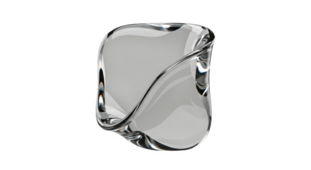 Metallic Glossy Cube Shape Silver and Gray Rendered Abstract 3D