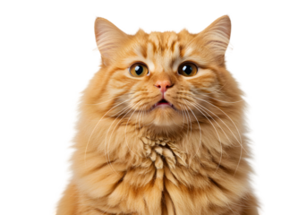 Illustration of Orange Cat with Transparent Background with Whiskers