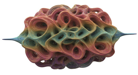 Organic Shape 3D Abstract Transparent Background Geometry Illustration