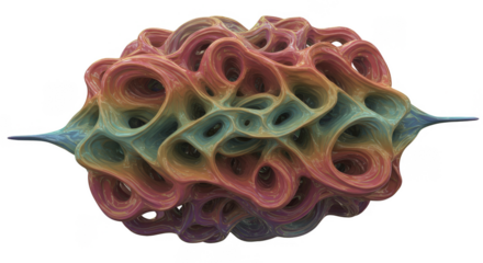 Organic Shape 3D Abstract Transparent Background Geometry Illustration