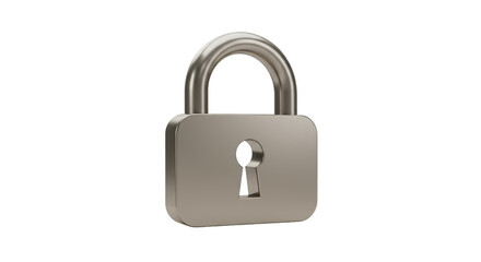 Fototapeta premium Isolated Silver Lock Security Metal Protection Access on Background