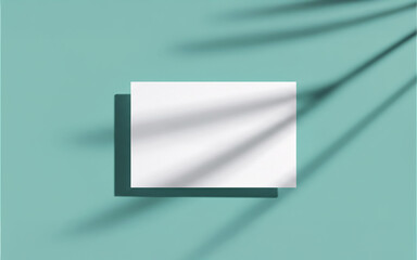 Blank Card Mockup with Leaf Shadow Overlay
