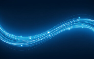 Glowing blue abstract wavy lines background