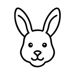 Obraz premium Bunny head outline icon in simple style for design purposes 