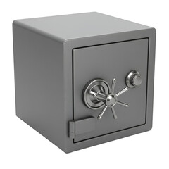 Realistic 3d Illustration of Gray Metal Safe Deposit Box Isolated