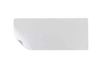 blank white paper sticker label isolated with clipping path on white background