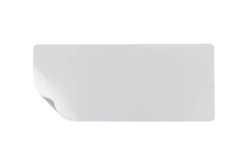  blank white paper sticker label isolated with clipping path on white background © chathuporn