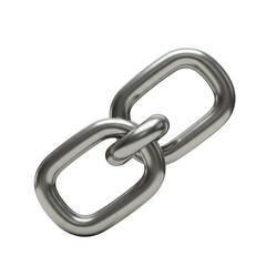 Obraz premium Metallic Chain Link Silver Connection Strong Element Background Isolated