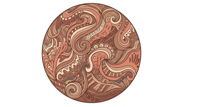 Decorative Ornament Pattern Graphic Vintage Floral Swirl Abstract Art