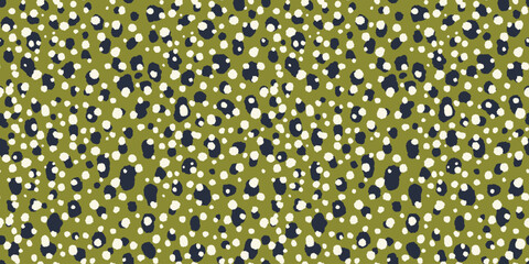 Hand Drawn animal skin and fur print seamless pattern with nature whimsical shapes, spots, dots and lines with textures. Vibrant jungle boho print. Modern exotic collage geometric vector illustration