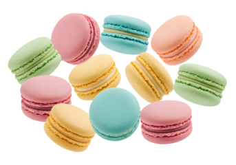 Delicious Macarons Cookie Dessert Isolated Transparent Background Food
