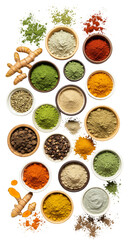 Overhead Assortment Spices Seasoning Herb Flavors Natural Ingredients