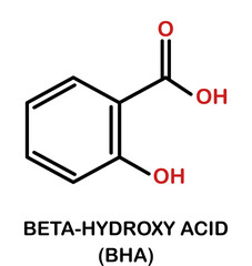 Chemical structure of salicylic acid or beta-hydroxy acid.