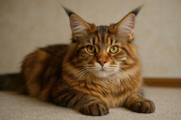 Obraz premium A Ginger Tabby Cat's Calm Contemplation