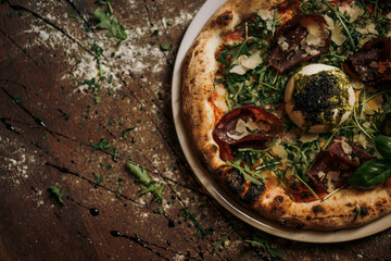 pizza with mushrooms
