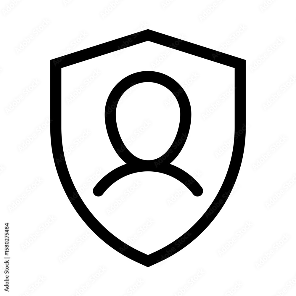 Wall mural user privacy icon. cybersecurity icon. vector icon with editable stroke. isolated on transparent bac