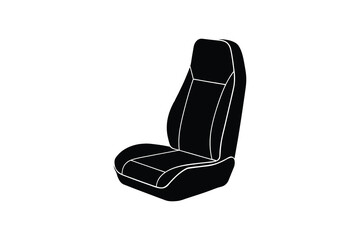 Car Seat Silhouette Illustration Automotive Interior Design Element Vehicle Seating Black and White Graphic Modern Car Seat Style Isolated Illustration Silhouette