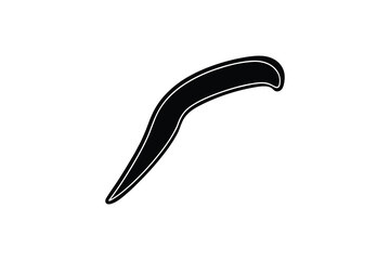 Simple Black and White Dental Floss Pick Silhouette Oral Hygiene Tool Single Object Minimalist Design Cleanliness and Health Isolated on White Background silhouette