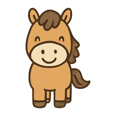 Fototapeta premium Cute cartoon horse illustration vector