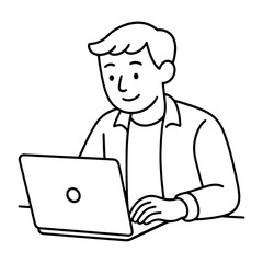 Person using laptop illustration vector