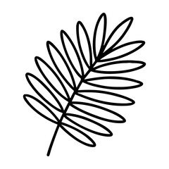 Minimalist black palm leaf illustration vector