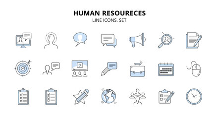 Human Resources Line Icons Set