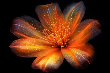 Firework orange background flower petals.