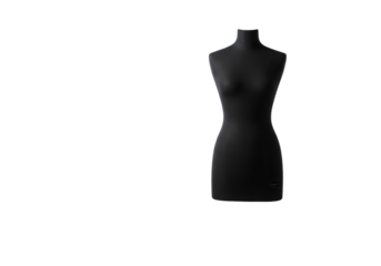 Elegant Black Mannequin Dress Form Isolated on Transparent Background