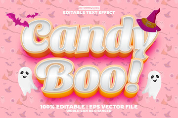 Candy Boo halloween editable text effect in new modern trend style