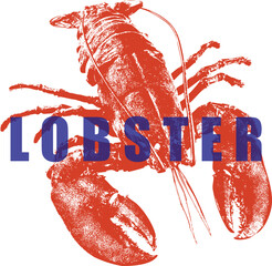 Lobster silhouette vector, red lobster illustration, seafood logo design, crustacean graphic, marine animal artwork, vintage lobster drawing, restaurant emblem, nautical style.