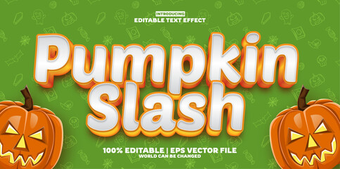 Pumpkin Slash editable text effect in new modern trend style
