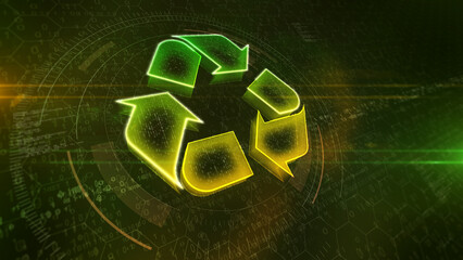Recycling symbol cyber icon