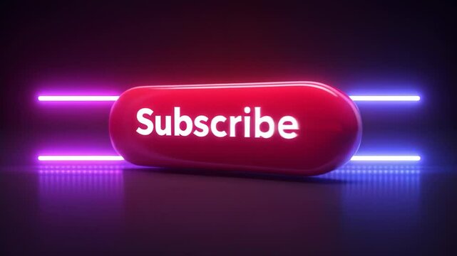 Engaging call to action with a glowing button inviting viewers to subscribe and stay connected