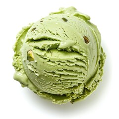 Obraz premium Pistachio ice cream dessert scoop texture.