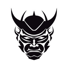 Coloring Page Of cartoon cute Oni heads Coloring Book for kids.