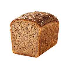 Slice of a rye bread top on transparent 