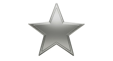 Obraz premium Silver Metallic Star Shape Shine Glossy Decoration Element Isolated