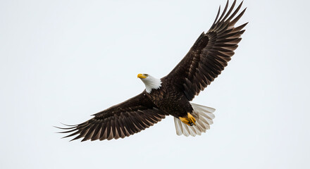 Obraz premium Majestic Bald Eagle Soaring in the Sky
