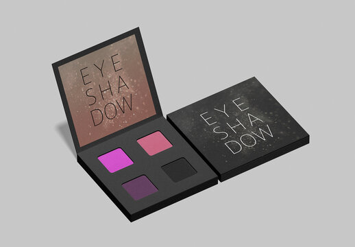Open and Close Square Eyeshadow Palette Mockup