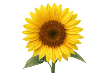 Fototapeta premium Bright sunflower blossom, yellow petals spreading, isolated on transparent background, perfect for design compositions