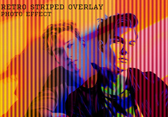 Retro Striped Overlay Photo Effect