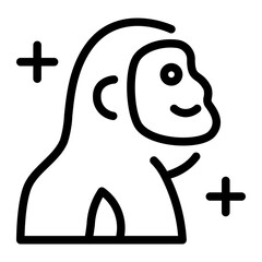 This Orang utan icon is suitable for Indonesian culture, etc.