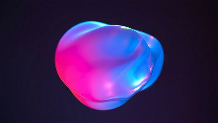 heart shaped balloon,abstract shape, neon blob, fluid form, glowing object, digital art, 3D render, futuristic design, colorful gradient, pink blue light, modern visual