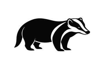 badger standing vector icon