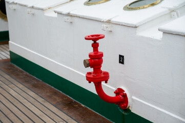 Close up view of a ship utils with ropes