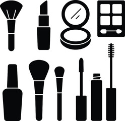 International Makeup Day - Solid Black Silhouette Vector EPS Collection