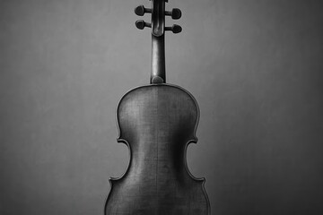 Silhouette of a Classical Violin Against a Textured Gray Backdrop