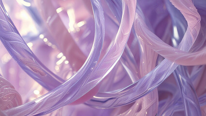 intricate, abstract 3D rendering of intertwined glass-like tubes in soft